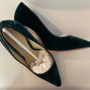 Teal, velvet Jimmy Choo heels
